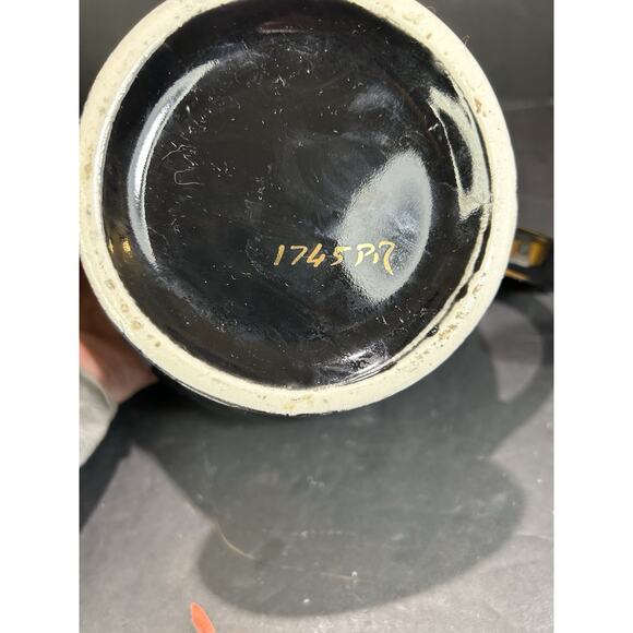 Vintage Ceramic Sadler England Teapot Black Gold Swirl Accent #1745 - Picture 3 of 6